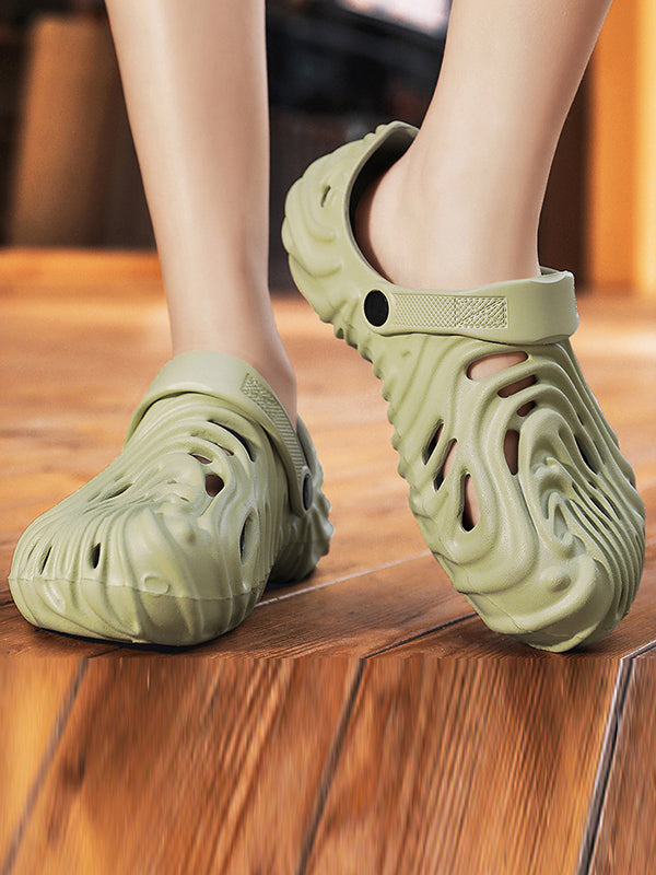 Hollow Round-Toe Crocs Slippers