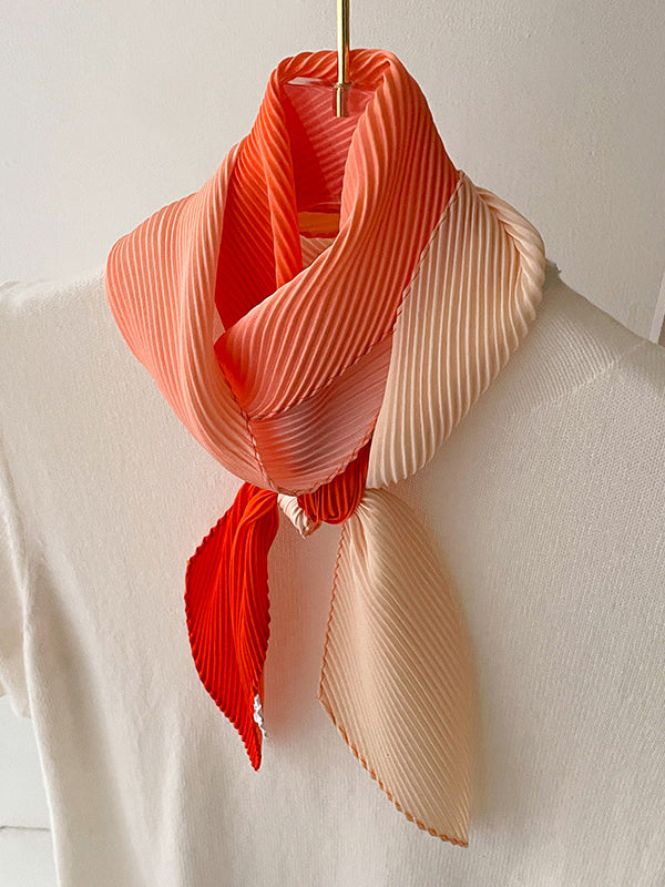 Gradient Pleated Sun Protection Shawl&Scarf