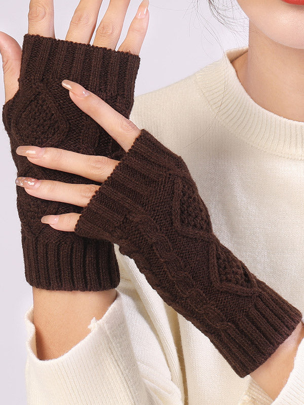 Simple 9 Colors Jacquard Knitting Gloves