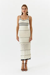 Nan Contrast Crochet Maxi Slip Dress