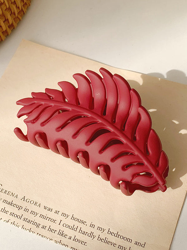 Hollow Leaves Shape Solid Color Hair Clips