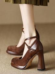 Buckle Square-Toe Mary Janes