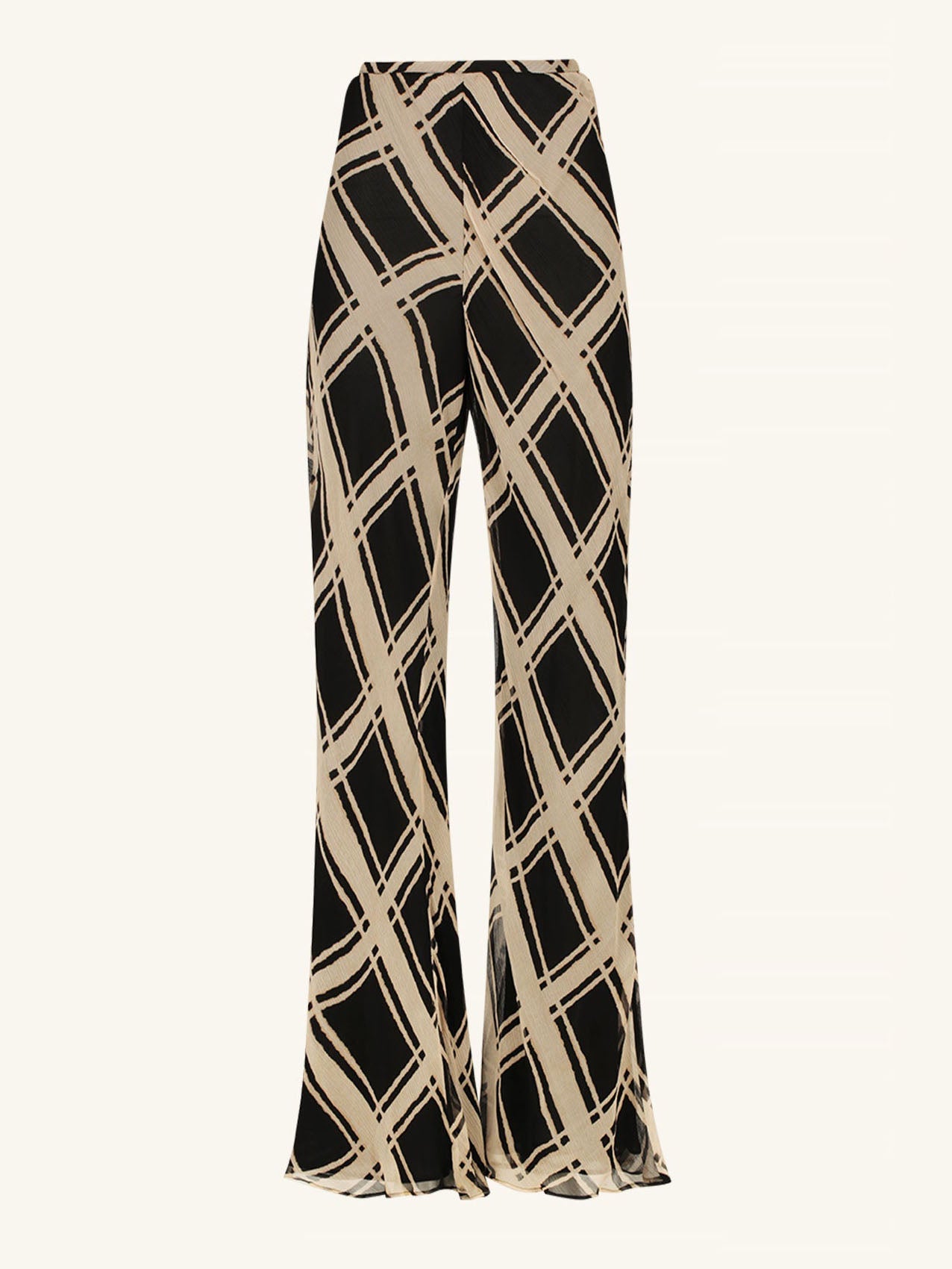 Exquisite Irregular Geometric Plaid Print Pants