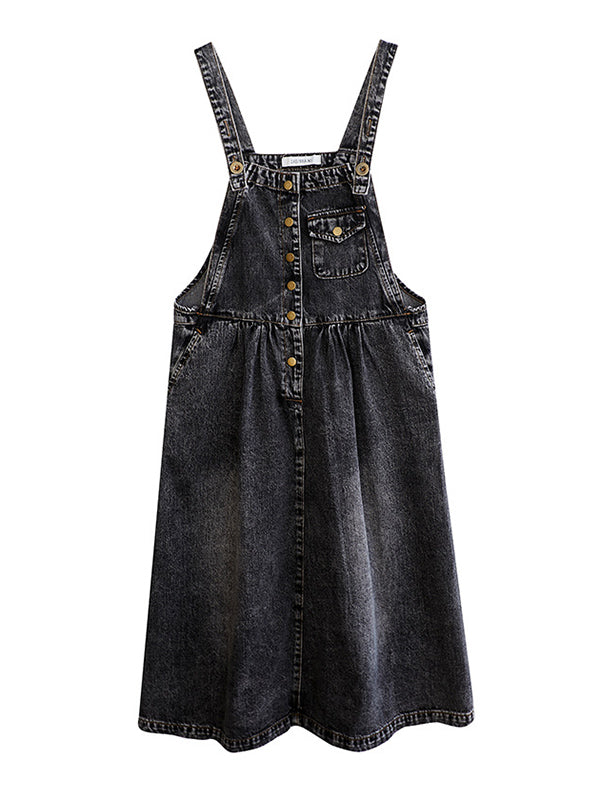 Original Sleeveless With Pocket Denim Dress