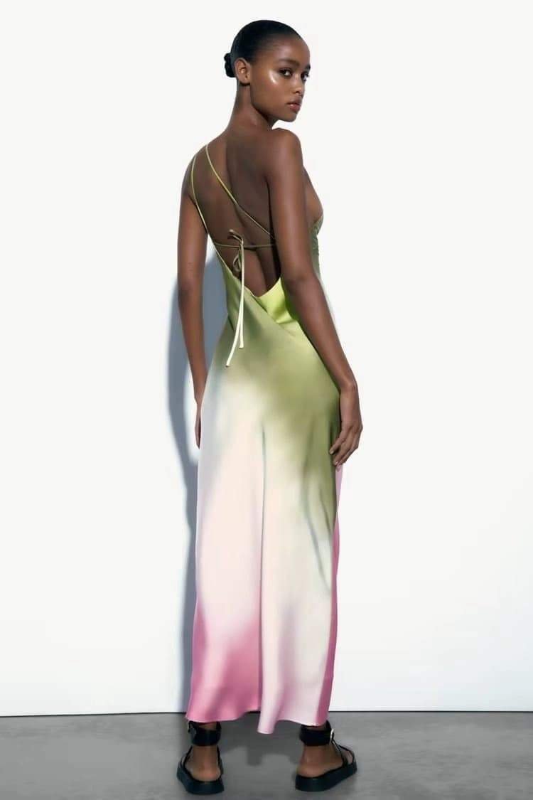 Diane One Shoulder Tie Dye Maxi Dress