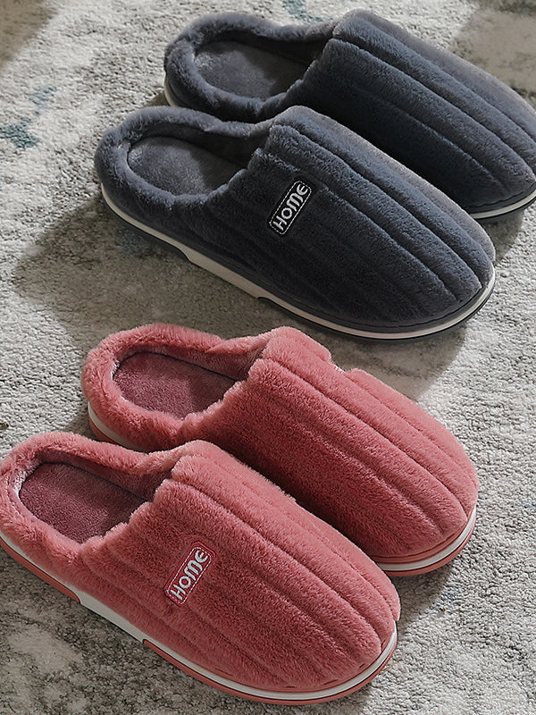 Indoor Warm Non-Slip Solid Color Slippers