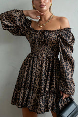 Women's Sexy Low Cut Leopard Print Dress