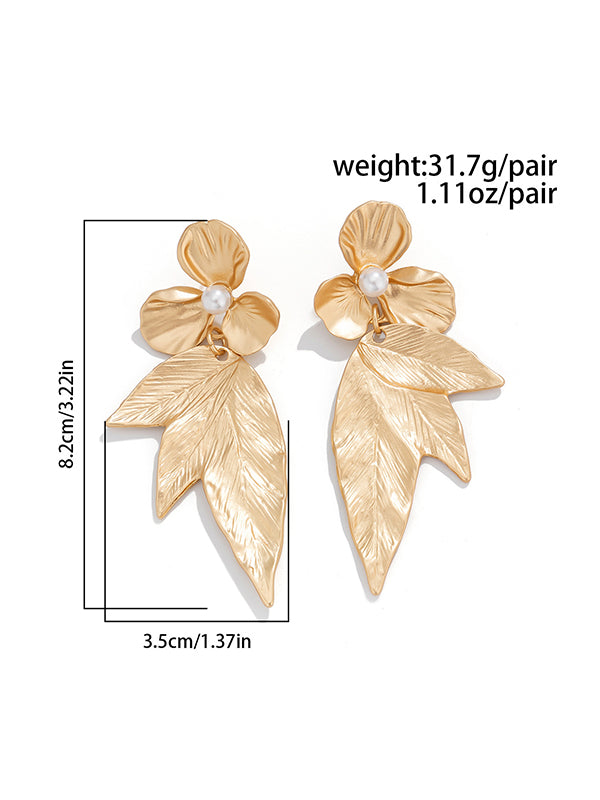 Flower Shape Geometric Drop Earrings