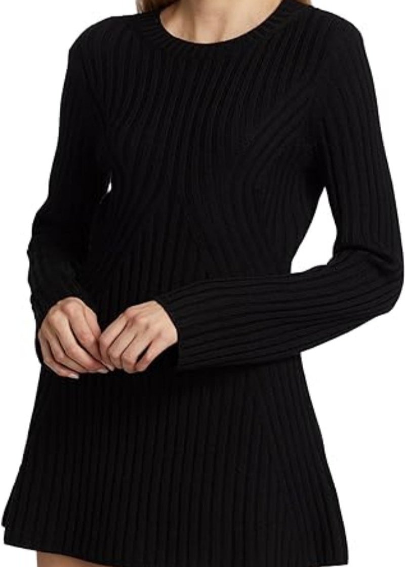 Luxe Ribbed Wool Knitted Dress – Cozy Elegance for Any Occasion