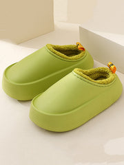 Home Non-Slip Keep Warm Velvet Waterproof Solid Color Slippers