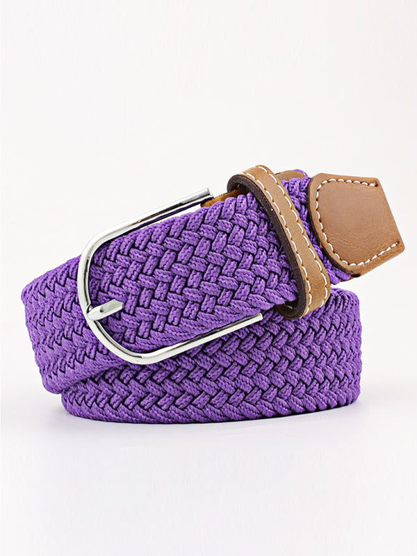 20 Colors Simple Contrast Color Weave Belt