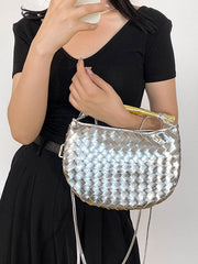 Geometric Shiny Woven Crossbody Bags Handbags