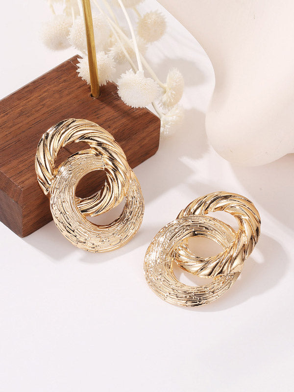 Geometric Hollow Solid Color Drop Earrings