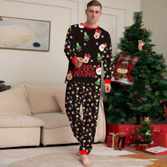 Christmas Family Matching Pajamas Set Black Snowmen Onesie Pajamas