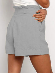 High Waisted Loose Pleated Split-Joint Shorts Bottoms