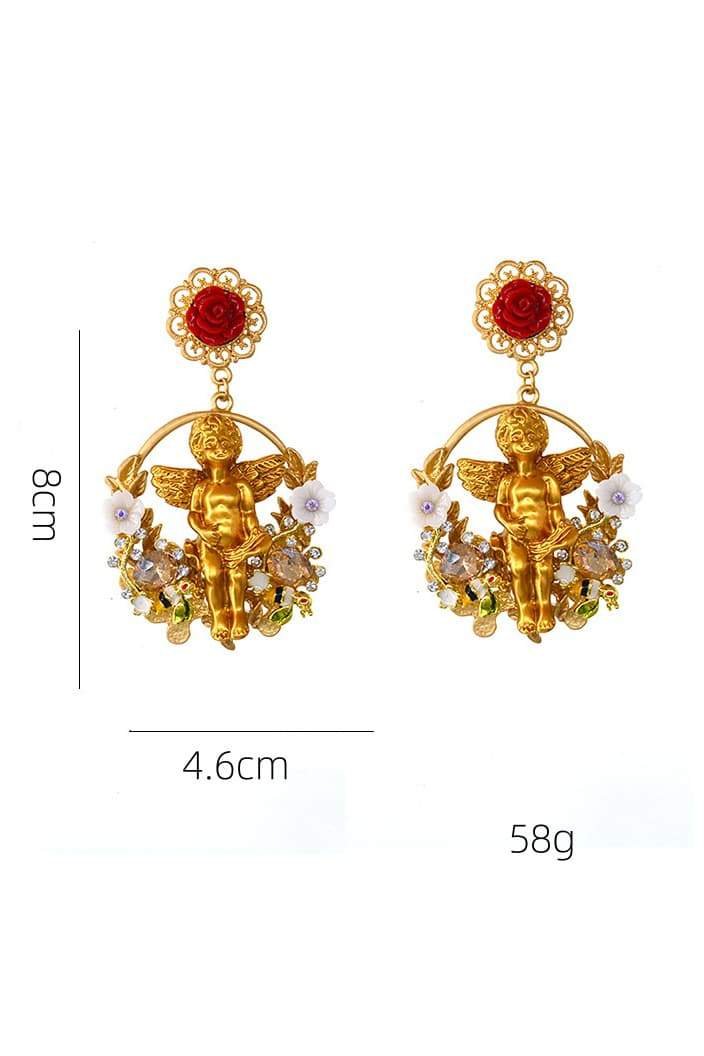 Baroque Cupid Angel Earrings