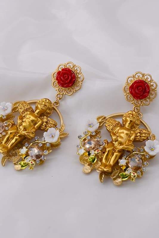 Baroque Cupid Angel Earrings