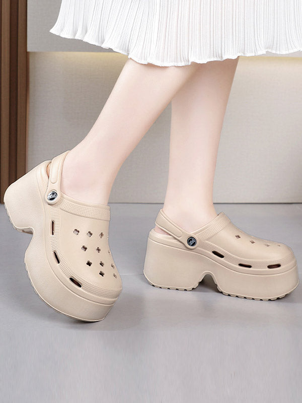 Hollow Crocs Sandals Slippers Platform Shoes