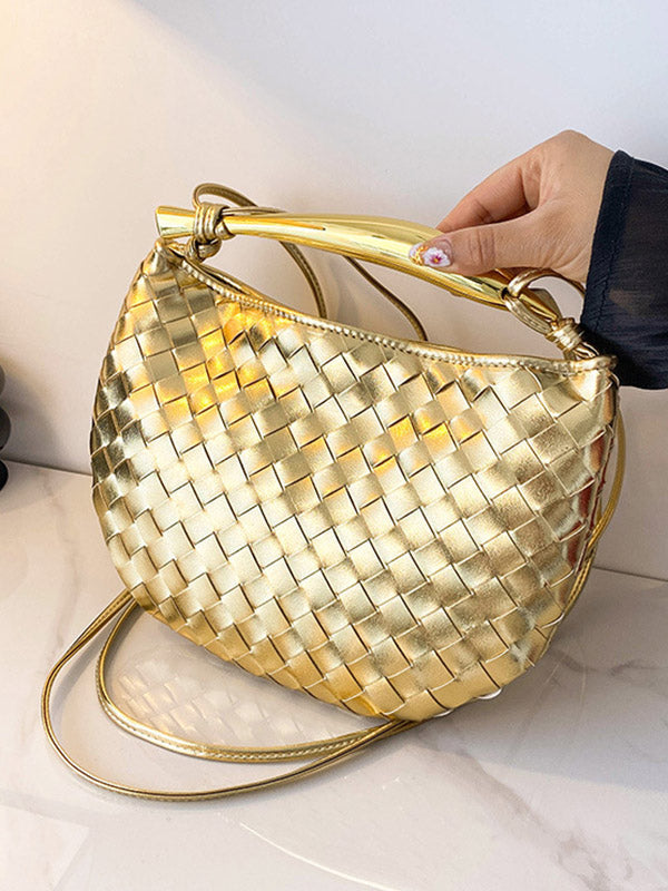 Geometric Shiny Woven Crossbody Bags Handbags