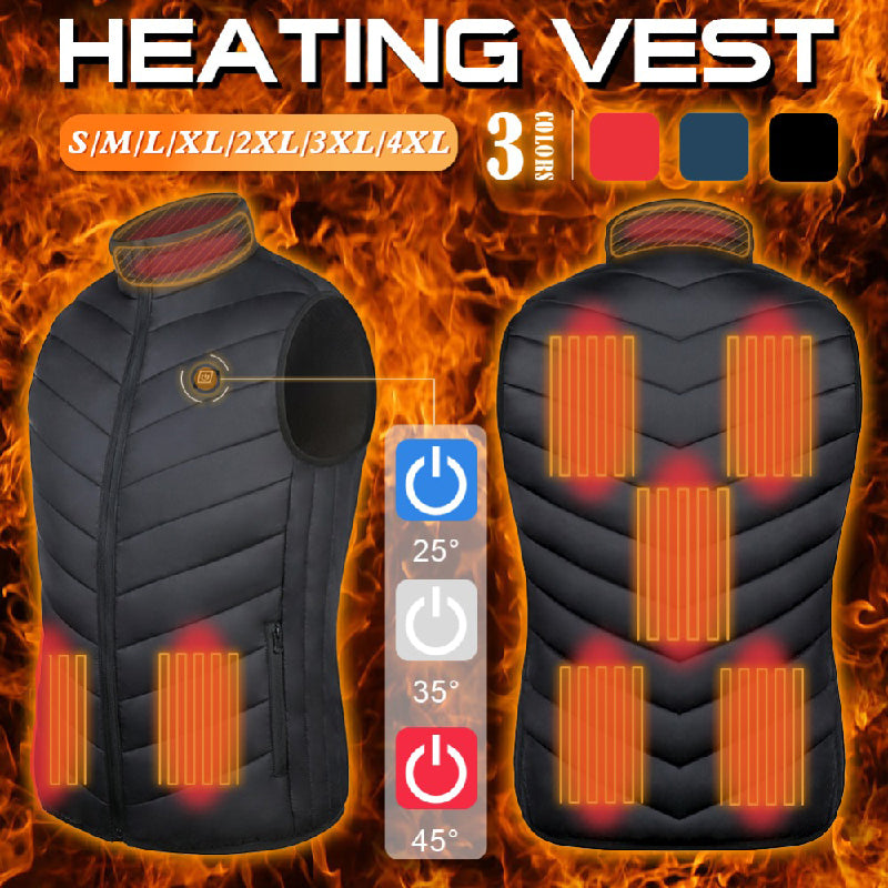 17PCS Heated Jacket Fashion Men Women Coat Intelligent USB Electric Heating Thermal Warm Clothes Winter Heated Vest