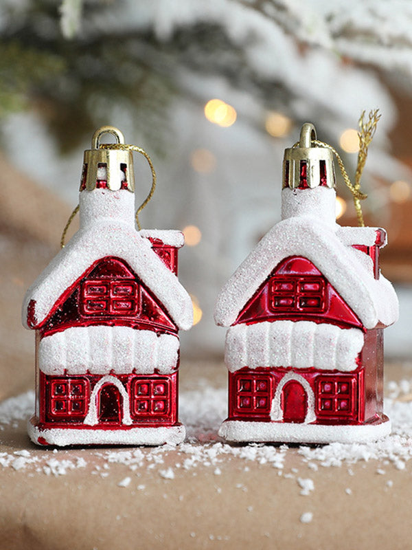 2 Pcs New Snowman House Ice Cream Christmas Xmas Tree Decorations Pendant