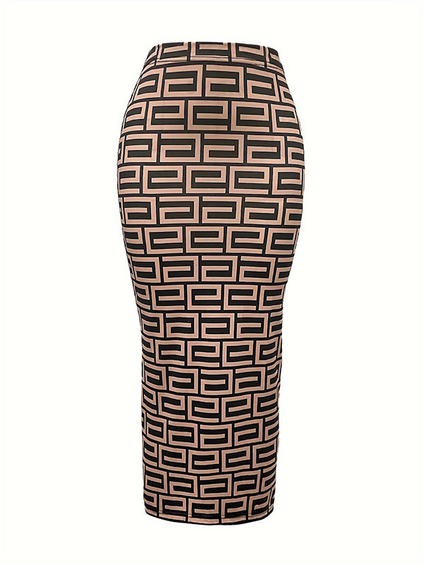 Bodycon Printed Skirts Bottoms