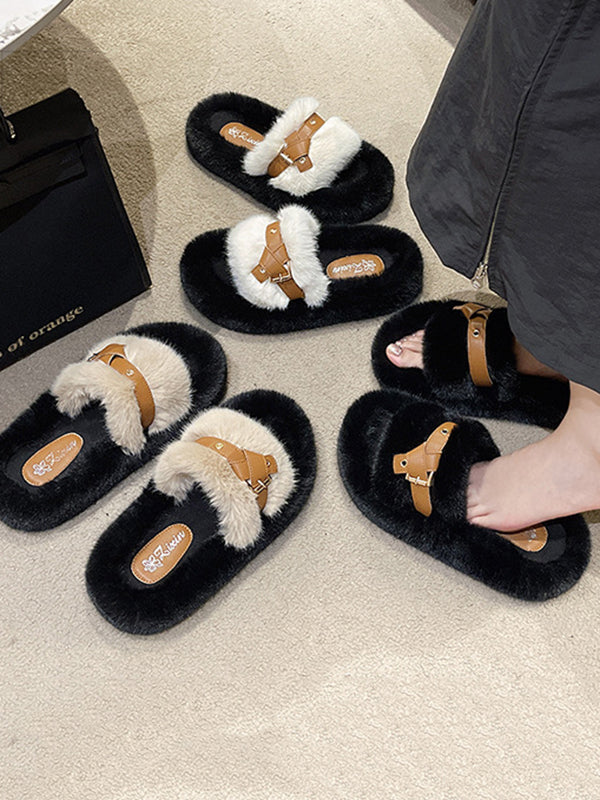 Open Toe Split-Joint Platform Shoes Slippers