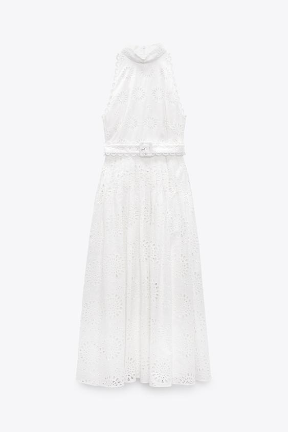 Eleanor Embroidered Sleeveless Midi Dress