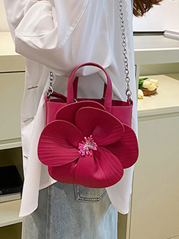 Flower Shape Pleated Split-Joint Bags Crossbody Bags Handbags Tote Bags