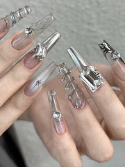 Detachable Rhine Stones Press-On Nails