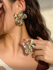 Flower Shape Solid Color Earrings Accessories