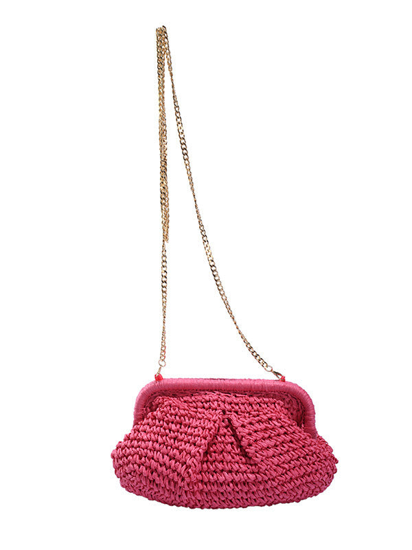 Chains Solid Color Crossbody Bags Satchels