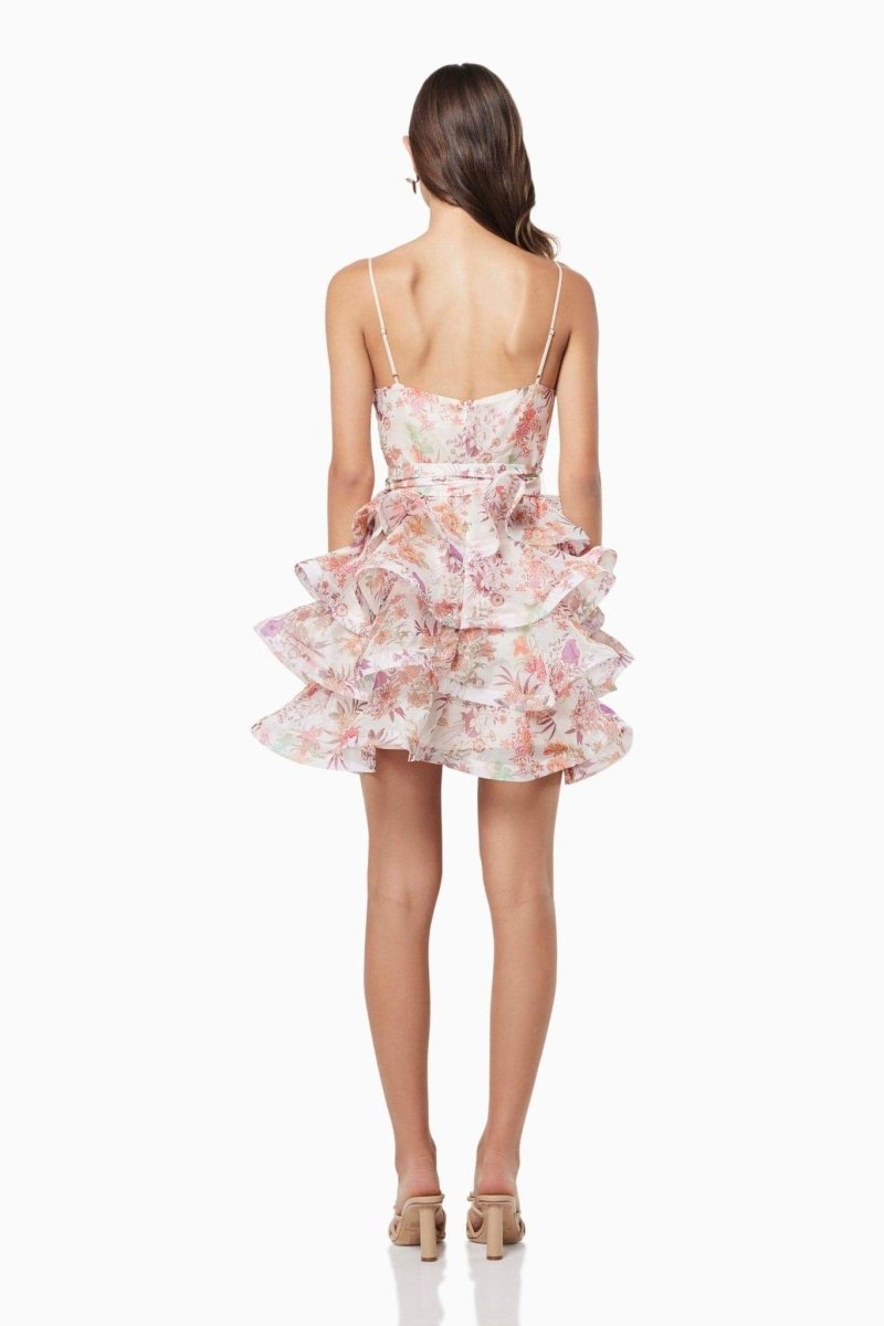 Monica Floral Printed Ruffle Mini Dress