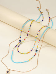 Beaded Contrast Color Multi-Colored Triple Layered Waist Chain Accessories