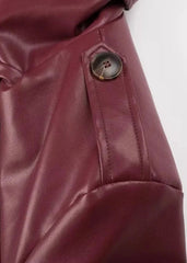 Long Leather Trench Coat - Sophisticated Comfort