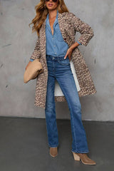 Be Free Animal Print Belted Trench Coat