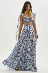 Virginia Printed Cut-out Maxi Dress