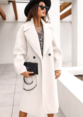 Luxe Woolen Double-Breasted Coat - Timeless Elegance for Every Occasion