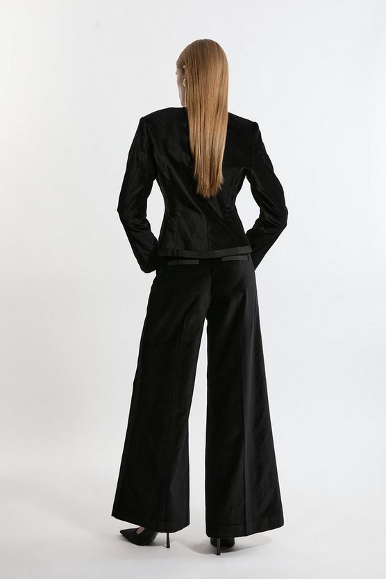 Velvet Bow Jacket Suit