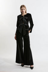 Velvet Bow Jacket Suit