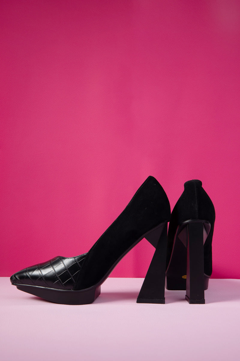 Jady Rose | Copeland Leather Heel Pump - Black