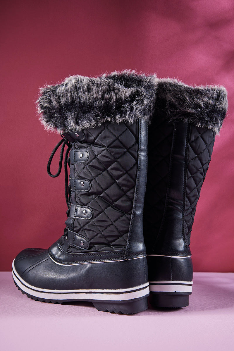 Frozen Princess | Hickory Isabella Water-Repellent Snow Boot - Black