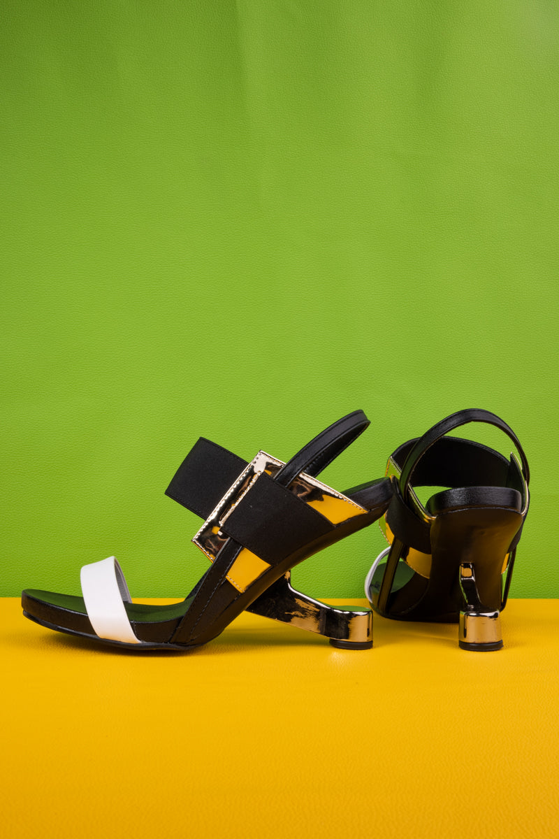 Jady Rose | Saint Jean Strap Leather Heels - Black