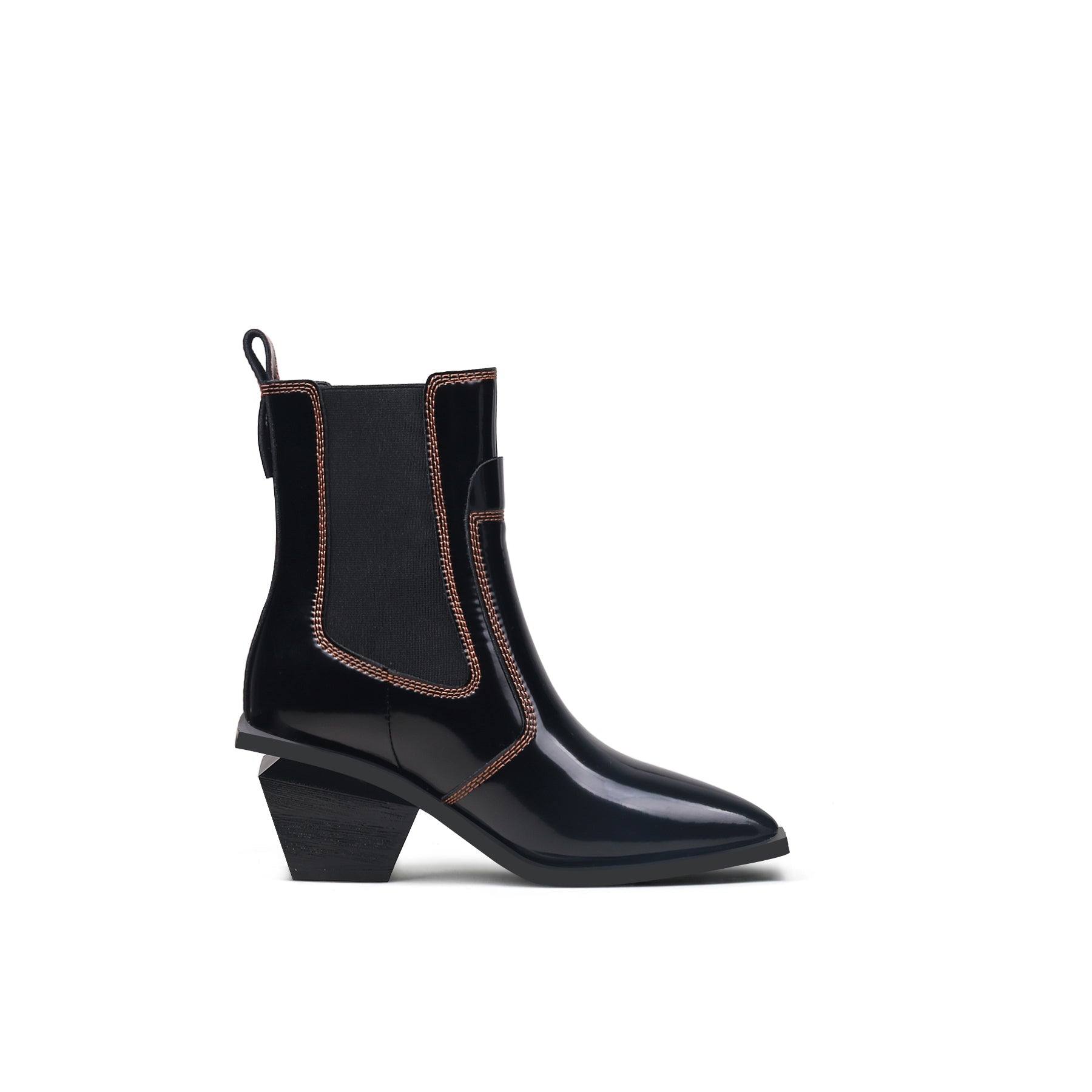 JADY ROSE | SHARP TOE BLACK LEATHER CHELSEA BOOTIE