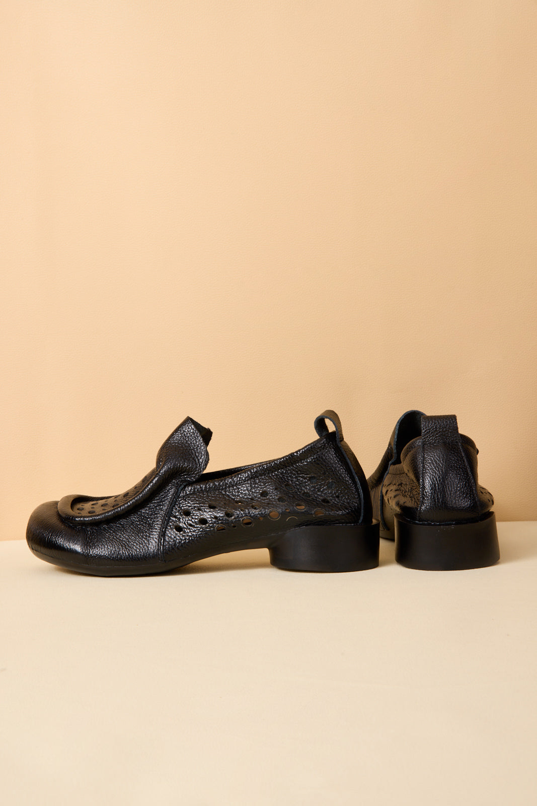 Rumour Has It | Nolita Perforated Leather Loafer - Black