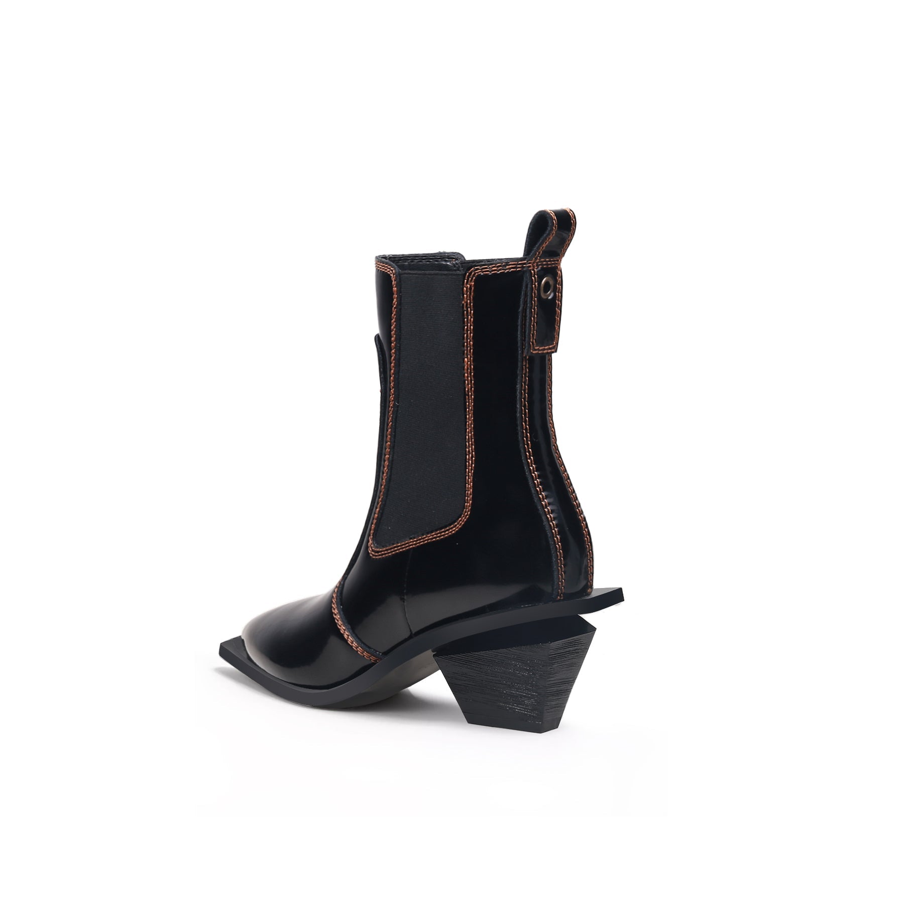 JADY ROSE | SHARP TOE BLACK LEATHER CHELSEA BOOTIE