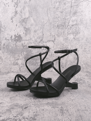 Jady Rose | Jojo Leather Strappy Heels - Black