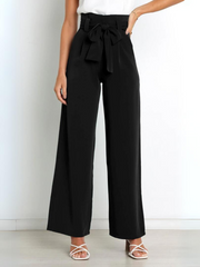 Iconic High Rise Pocketed Trouser Pants - Black