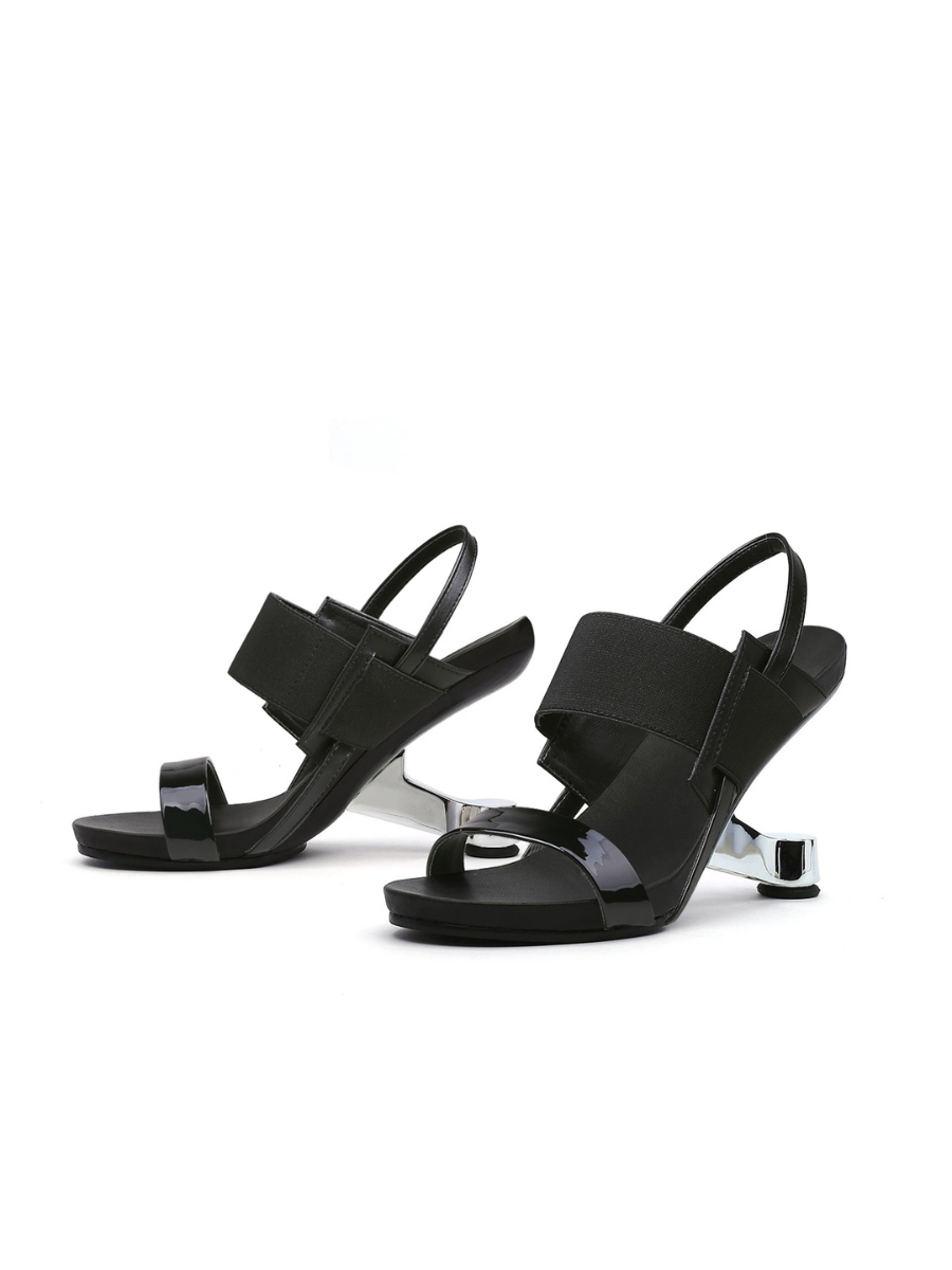 Jady Rose | Saint Jean Strap Slingback Heels - Black