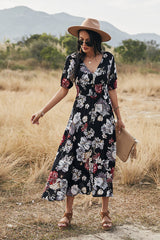 Celestina Floral Print Midi Dress